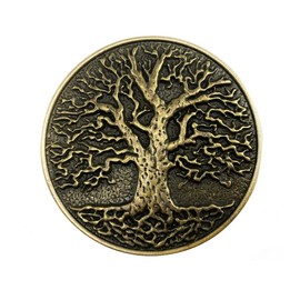 DT Men's Western Cowboy Celtic Tree Of Life Roots Branches Round Belt Buckle,Gift for Birthday,Christmas Day,Thanksgiving Day, 6, Large