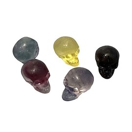 VIE Rainbow Fluorite Mini Skull Head, 1.5x1cm