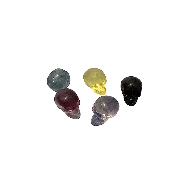 VIE Rainbow Fluorite Mini Skull Head, 1.5x1cm