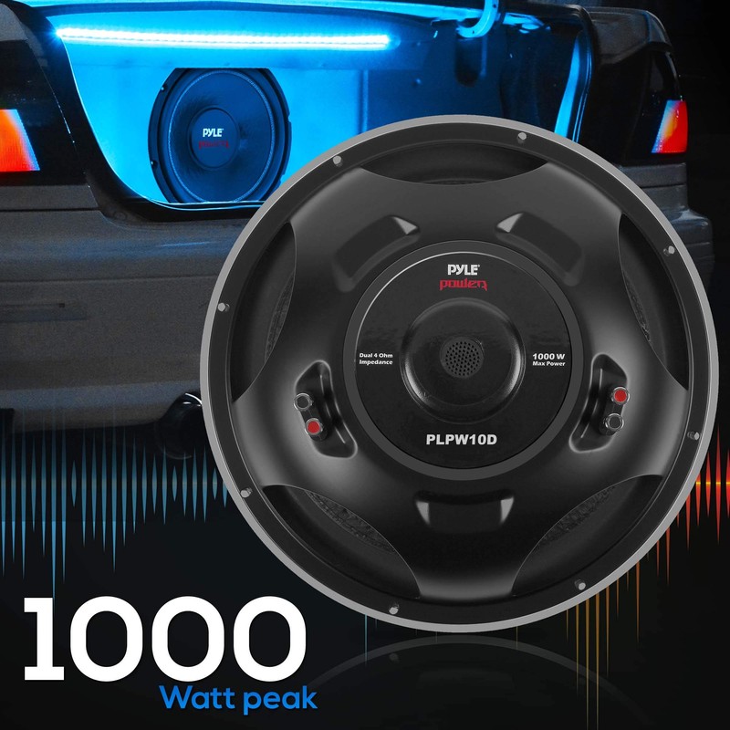 Pyle 10" Car Audio Speaker Subwoofer - 1000 Watt High