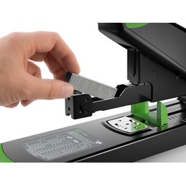 Novus B50 re+New Heavy Duty Stapler, 140 Sheet Capacity, Made of 81% Recycled Plastic, German Engineered, Adjustable Guide, 25 Yr. Warranty, Black (023-0065)