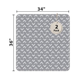 Non-Slip Bed Pads for Incontinence Washable (34" x 36"|2 Pack), Waterproof Bed Pads, Bed Wetting Pads for Bed, Sofa, Floor, Resuable Underpads for Adults, Seniors, Pet