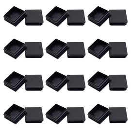 Suiwotin 24-Pack 50mm (2 Inch) Square Plastic Plug, Tubing End Caps, Post End Cap for Square Tubing - Black