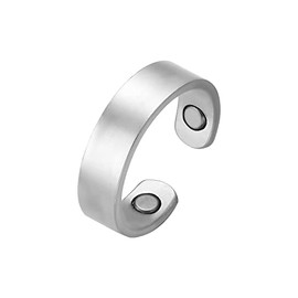 BioMag Magnetic Copper Rings for Women Men with 3500 Gauss Magnets 99.9% Solid Pure Copper,Adjustable Fingers Ring with Jewelry Box (Bright Silver)