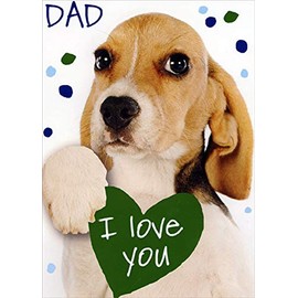 Recycled Paper Greetings This Much Dog with Green Heart Cute Father's Day Card for Dad