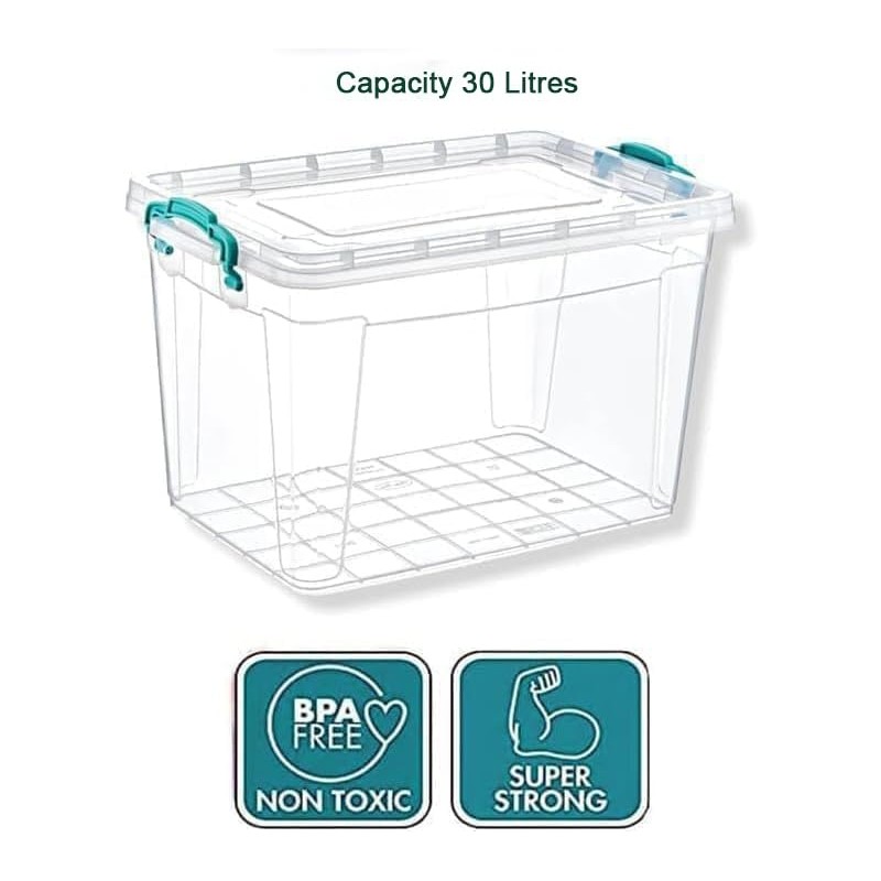 Best House | Plastic Storage Box with Clips & Lid