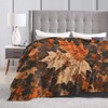 Maple Leaf Blanket Fall Autumn Throw Blanket Thanksgiving Orange Flannel
