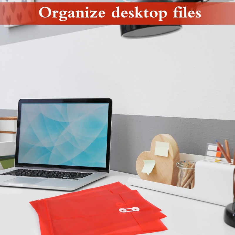 ReliThick 12 Pack Plastic Envelopes with Button and String Tie