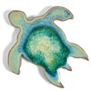 Dock 6 Pottery Sea Turtle Coaster with Fused Glass, Textured