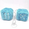 Fuzzy Plush Dice for Car Mirror, Pair of Retro 3”