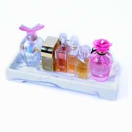 Djangoi Bathroom Tray, White Marble Resin, 11.4" X 4.7" X 1.4", Rectangle Vanity Tray, Bathroom Trays for Counter, Kitchen Soap Tray, Vanity Countertop Organizer.