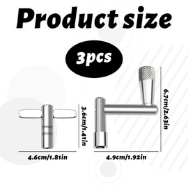 Drum Key Tool,4 PCS Drum Keys,Adjustable Drum Wrench Tool,Drum Tuning Wrench,Stainless Drum Tuner Key,Universal Drum Tuning Key for Acoustic Electronic Drums Snare Drum and Bass Drum