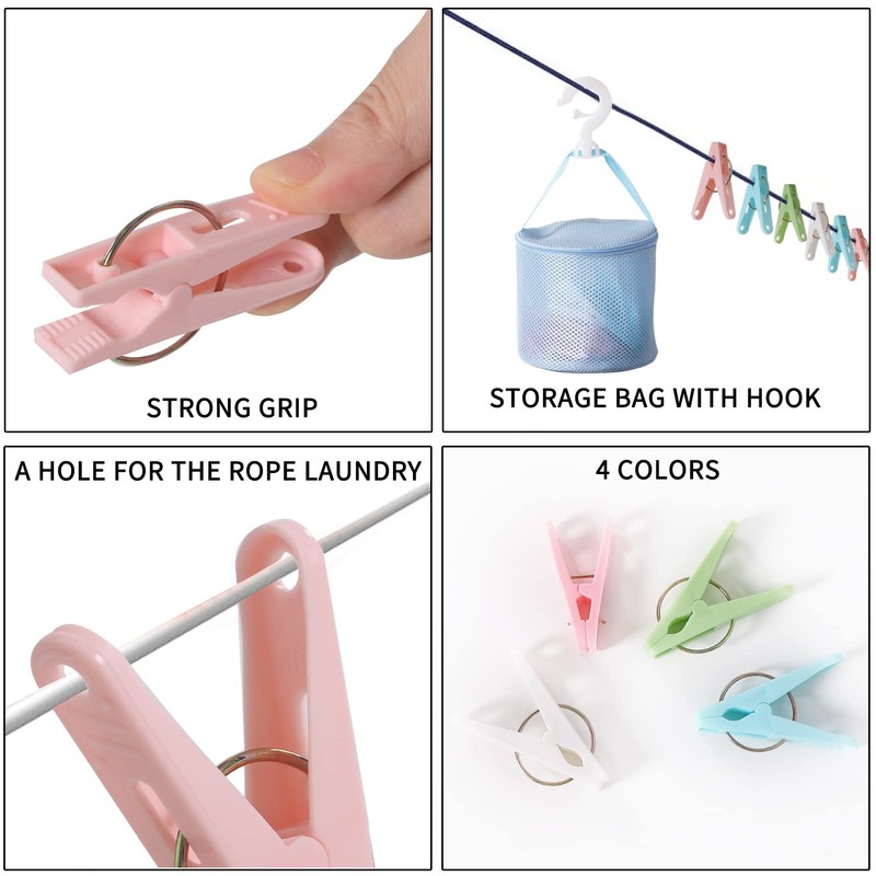 Clothes Pegs For Washing Line Pack of 48，Strong Grip Laundry