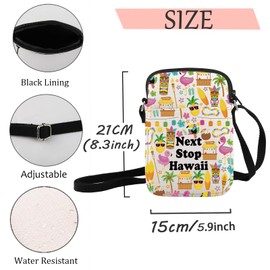 JXGZSO Hawaii Vacation Gift Hawaii Trip Cosmetic Bag Next Stop Hawaii Makeup Bag Aloha Hawaii Symbols Gift Hawaii Beach Merch, Next Stop Hawaii Crossbody