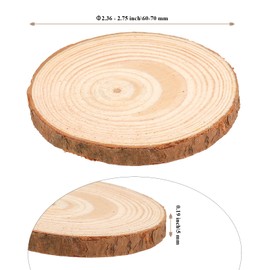 JIAYUET 6-7cm Naturholz Holzscheiben 50 Stück 0,5 cm Dicke unvollendete runde Holzscheiben für Kunst DIY Handwerk Hochzeit Ornamente
