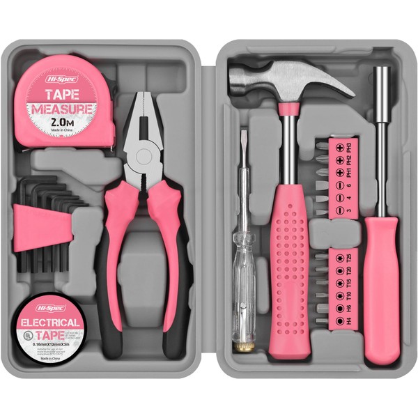 Hi-Spec 24-Piece Small Tool Box Filled with Hand Tools for