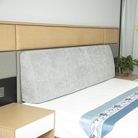 PYXAYS Headboard Wedge Pillow，King Headboard Pillow，Reading Pillow for Bed，backrest Pillows for Sitting in Bed,Perfect for Sitting, Reading or Working, with Removable Cover, Light Gray