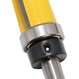 CENPEK 4 Piece 1/4 Inch Shank Flush Cutter Bit Set, Straight Flush Cutter with Bearing Template Milling Drill Professional Woodworking Milling Tools