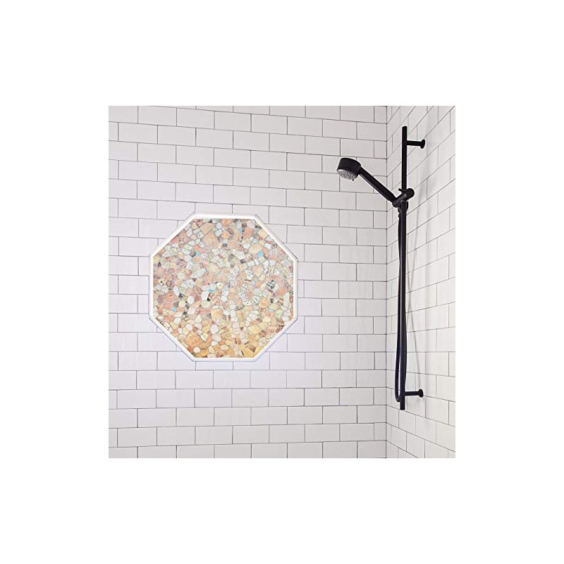 Autotech Park Precut Octagon Window Film, Stone Design, Self Static
