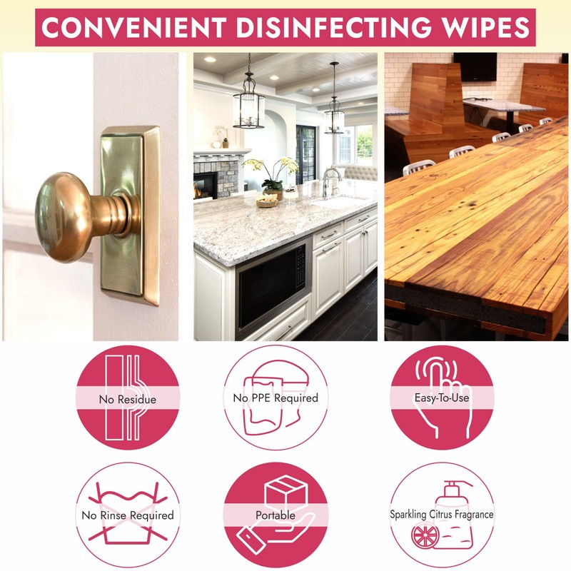 LUCAS-CIDE Disinfecting Wipes - Multi Surface Cleaner Disinfectant Wipes -