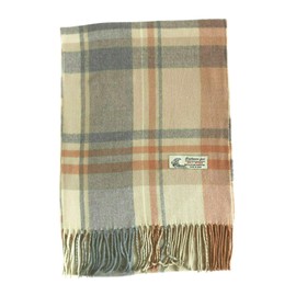 NY GOLDEN FASHION Women Men Unisex Super Soft Warm Classic Plaid Cashmere Feel Winter Scarf Wrap (Soft Orange Plaid)
