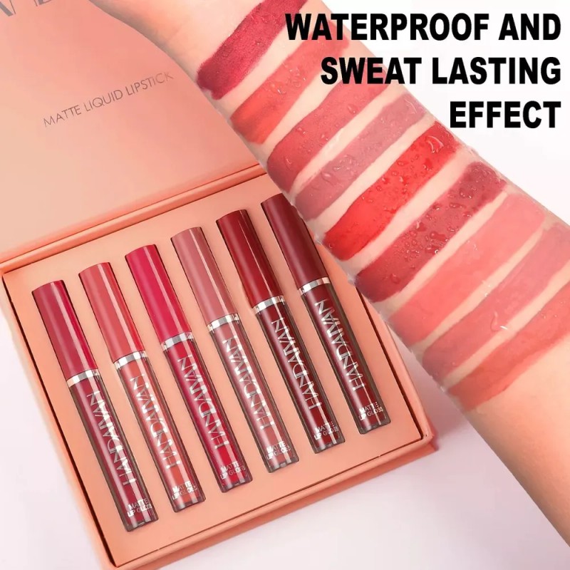 Set de 6 labiales Handaiyan Z Lápiz Labial color rosa