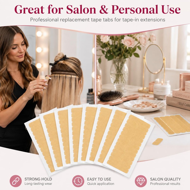 Hair Extension Tape, 120 Double Sided Tabs for Tape Ins