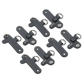 sourcing map 8Pcs Leather Purse Straps, 6.1cmx2.4cm Punch-Free Buckle Bag Strap Transformation Accessories for Mini Bag Handbag Crossbody Shoulder Strap, Gray