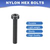 PATIKIL M4x25mm Black Nylon Bolts Plastic Nuts Full Thread Head