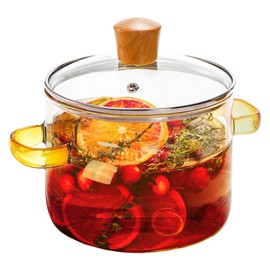 Clear Glass Simmer Pot with Lid for Cooking Potpourri Cookware Saucepan 3L 101OZ Large Pots for Stove Top Visions Stockpots Pan Big Safe Borosilicate Pans