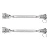 2PCS M8 Thread Stainless Steel Turnbuckle Wire Rope Tensioner Marine