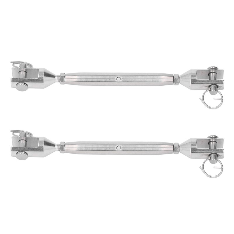 2PCS M8 Thread Stainless Steel Turnbuckle Wire Rope Tensioner Marine