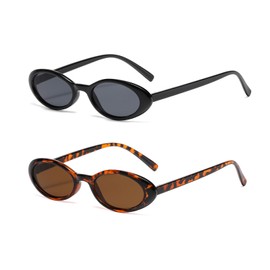 YAMEIZE Retro Small Oval Sunglasses for - Women Men Classic Oval Glasses Vintage Shades Outdoor
