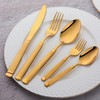 Buyer Star Stainless Steel Gold Silverware Set, 20 Piece Utensil