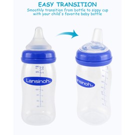 Sippy Spouts for Lansinoh Baby Bottles, Soft 100% Silicone Sippy Cup Nipples, Variable Flow, 6m+, 6 Count