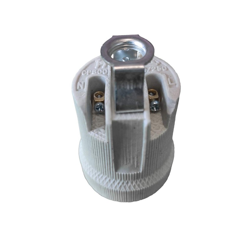LEDLUX 2 Pcs E27 Ceramic Lamp Holder with Screw Terminals