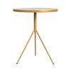 HomePop Marble Top End/Side Round Table with Gold Base