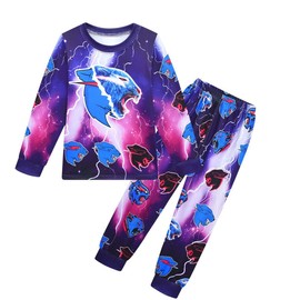 Delanhon Famous YouTuber Gamer Esprots Logo Printed Pyjamas Game Lightning Cat Pjs Set for Boys 5-13 Years (150, style3)