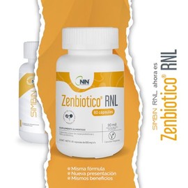 NIN Zenbiotico RNL- Antes Simbin RNL - Suplemento Alimenticio - Cápsulas Probióticas y Prebióticas (60 capsulas)