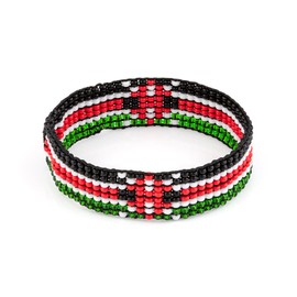 Handmade Kenya Flag Beaded Bracelet - Adjustable and Expandable, Perfect for Teenagers and Adults with Smaller Arm Sizes (Plain)
