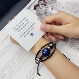 ZMANYIJEW Zodiac Soul Bracelet for Women Handmade Adjustable Twelve Constellations Leather Bracelet Series Manifestation Bracelet for Women and Men (Gemini)