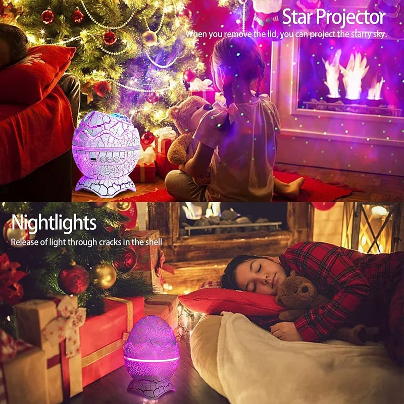 Dinosaur Egg Galaxy Star Projector Starry Light with Wireless Music