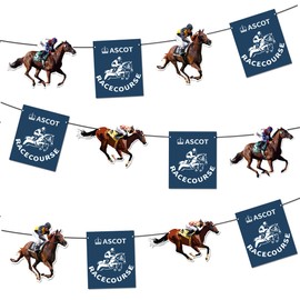 Ascot Horse Racing Decorations Banner, Royal Ascot Themed Bunting Party Decorations