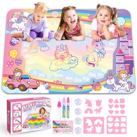Water Mat from 2 Years, Unicorn Toy from 1 2 3 Years Girls Water Colouring Book Christmas Gift Girls 1 2 3 Years Aquadoodle from 1 Year Children's Toy from 1 2 Years Water Painting Mat Gift Ideas