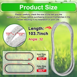 FANOVO 42 Inch Lawn Mower Deck Belt for John Deere GX20072 GY20570 Replacement Belt Compatible with L100 L130 D100 D110 D120 X110 E100 Series