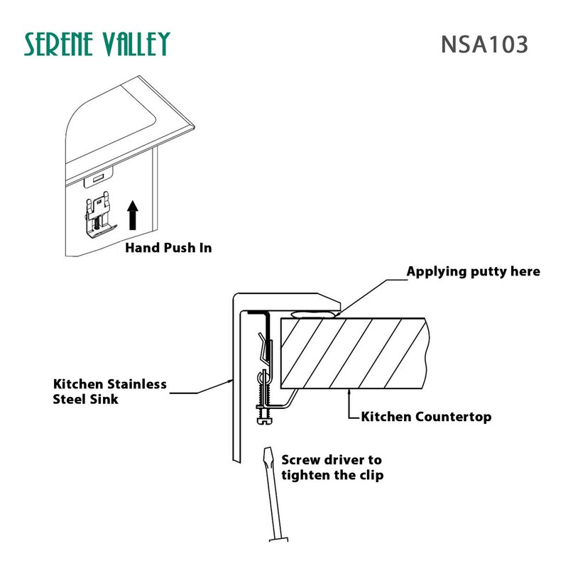 Serene Valley Topmount Sink Clips, Sink Brackets and Supports, Top