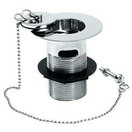 Belfast 1 1/2" Sink Waste Slotted with Chrome Metal Plug & Chain - 85mm Tail