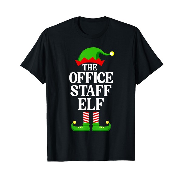 Office Staff Elf Family Matching Group Funny Christmas T-Shirt