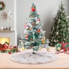 Small Christmas Tree Skirt Gold 24 inches White Faux Fur