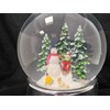Snow Globe Christmas Music Box Snowman Standing with Child on